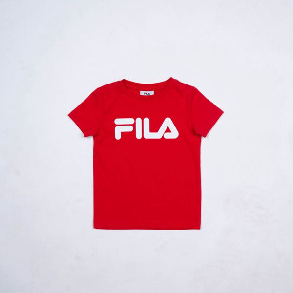 Camisetas Manga Corta Fila Niñas Rojas - Mono Deckle - España 048973QUS